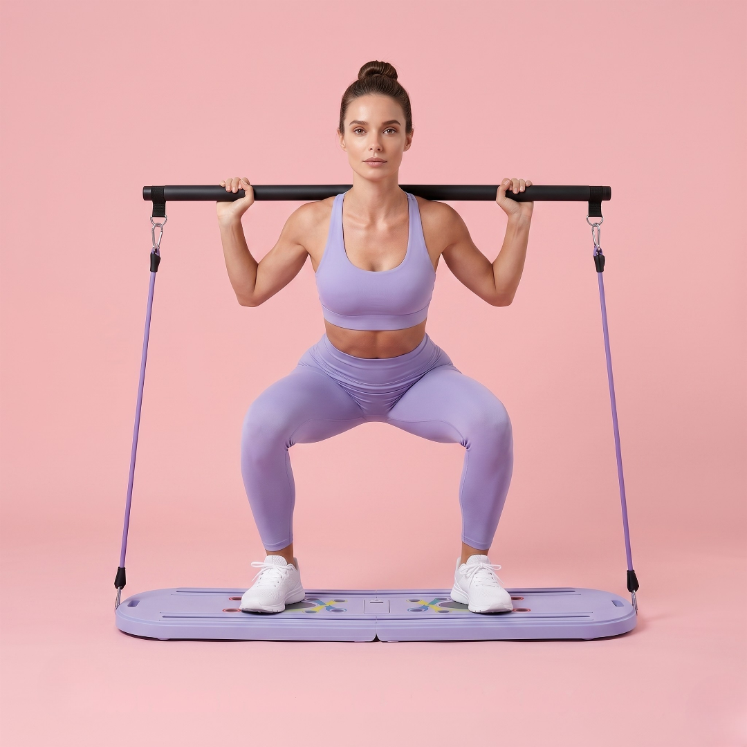 Reformer de Pilates Portable PRO – Barre + Planche & Résistance